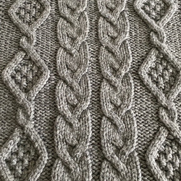 Zara Gray Cable Knit Sweater - Picture 6 of 14